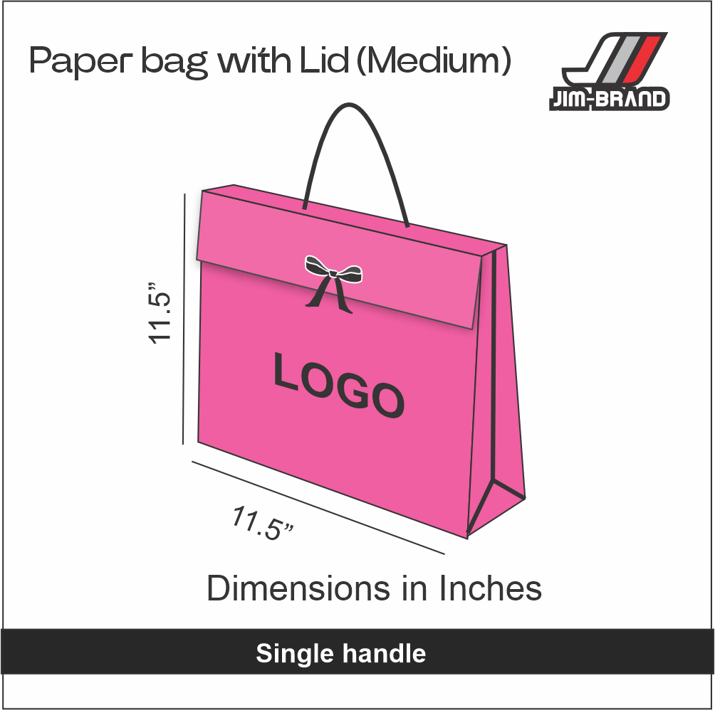 paper bag with lid single handle 1 Paper bag with lid (Single Handle)
