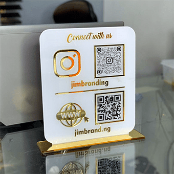 QR table display Tabletop QR Code Display